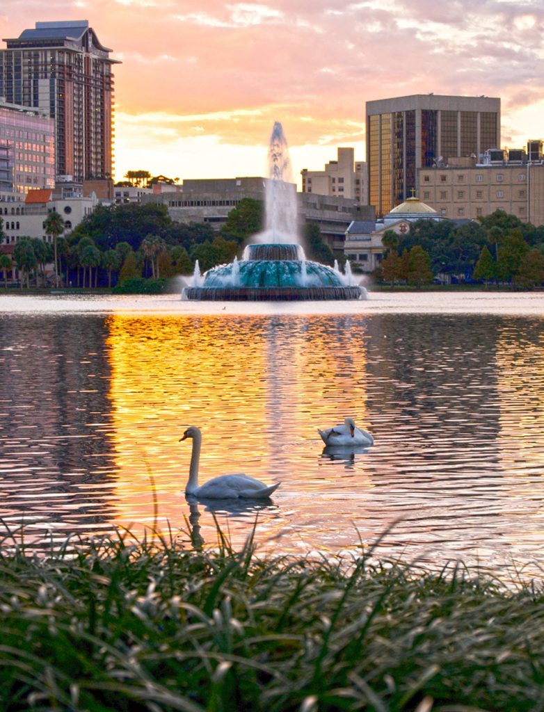 Orlando skyline representing private group spa events arranged across the Orlando area