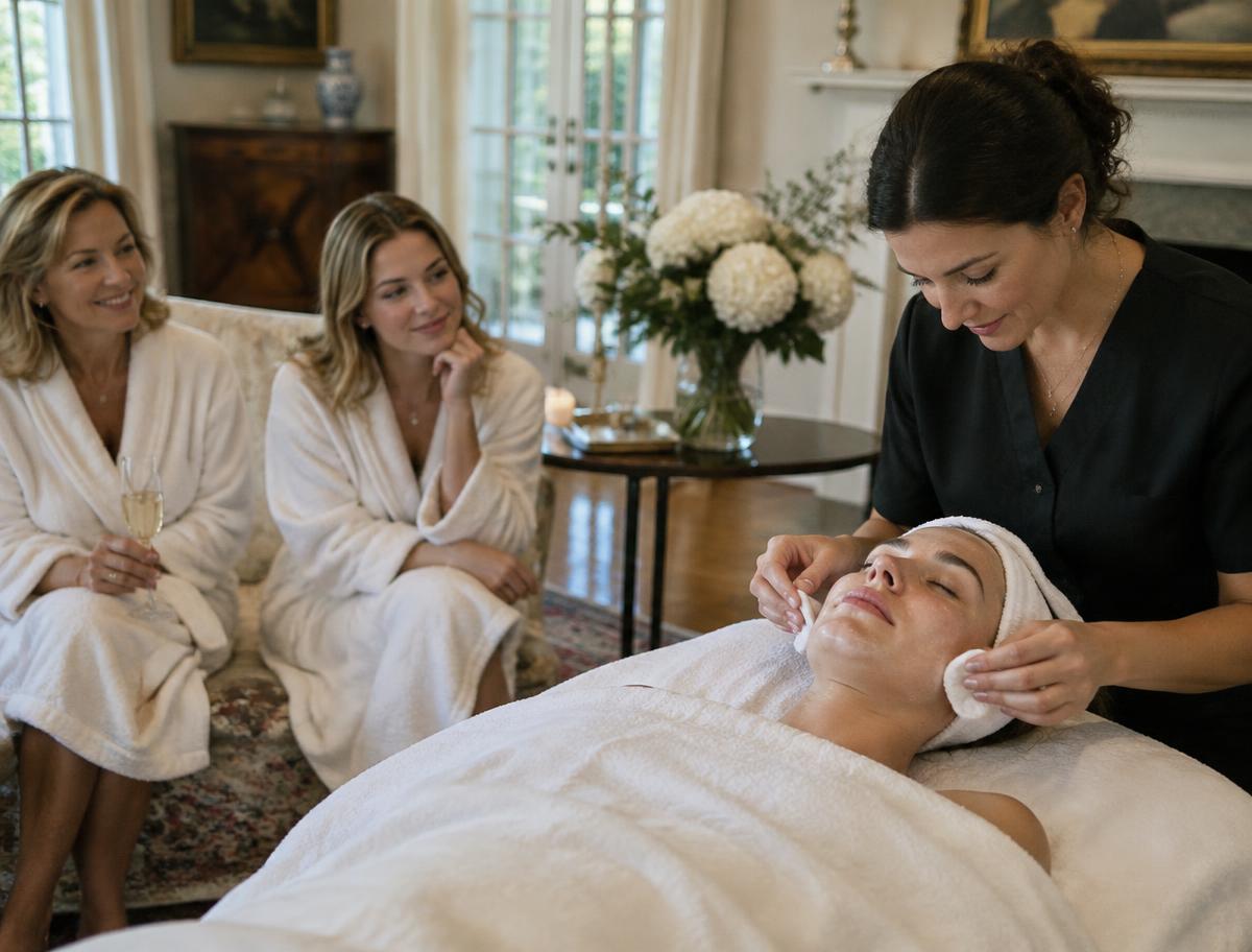 Private facial party for a mother and daughter in a Winter Park Florida home