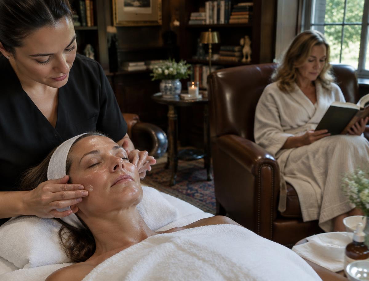 Private facial gathering for two friends in a Heathrow Florida home