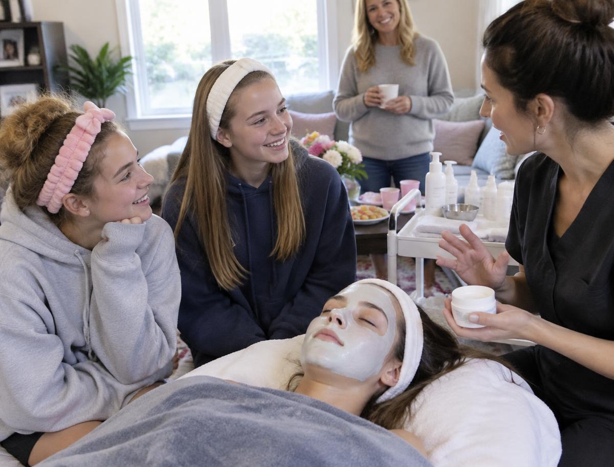 Teen birthday facial party in an Oviedo Florida home